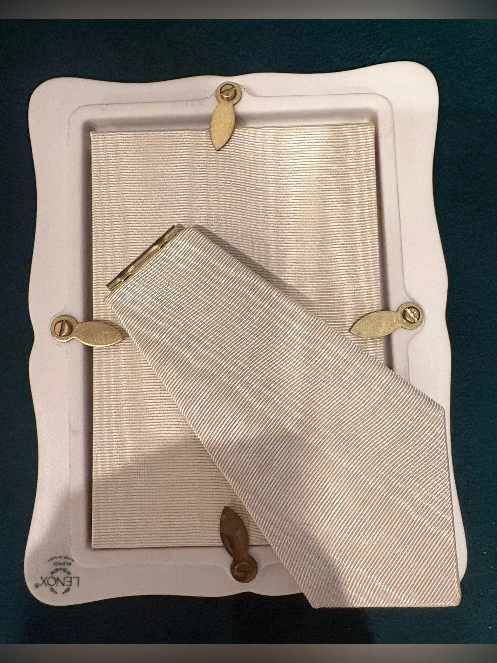 Vintage Lenox Pink Porcelain Floral Frame with Gold Accent
